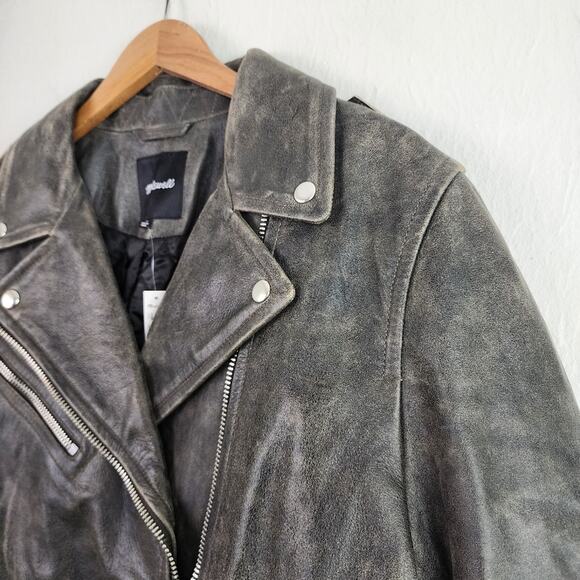 NEW Madewell Distressed Leather Oversized Motorcycle Jacket - Picture 6 of 15